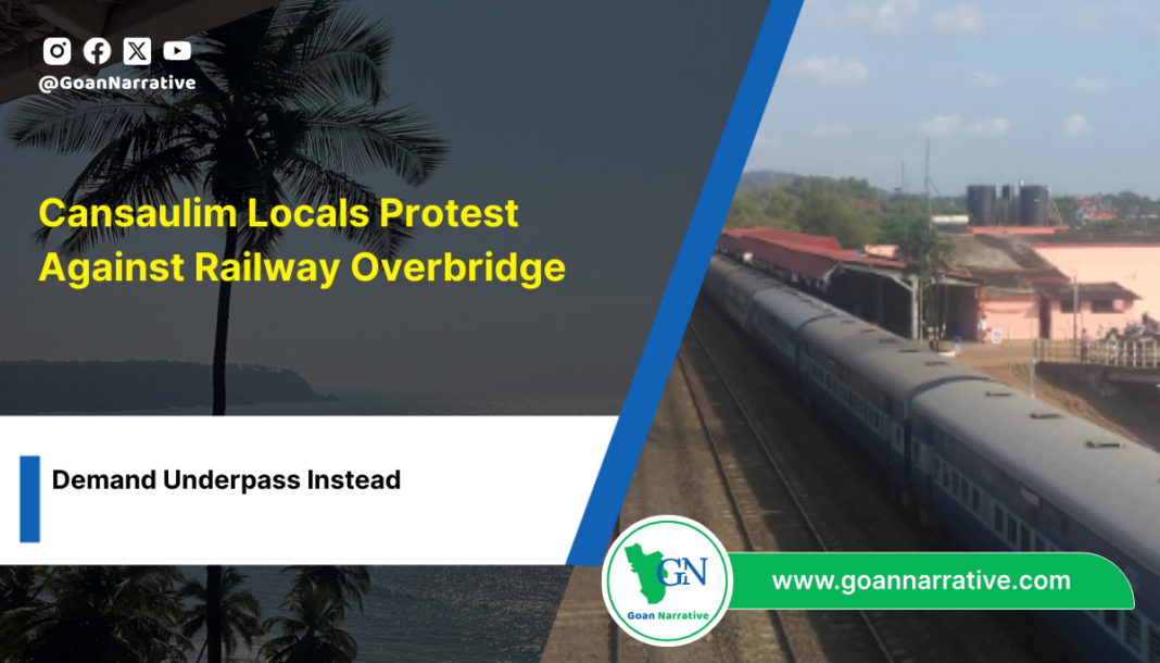 Cansaulim Locals Protest Against Railway Overbridge, Demand Underpass Instead