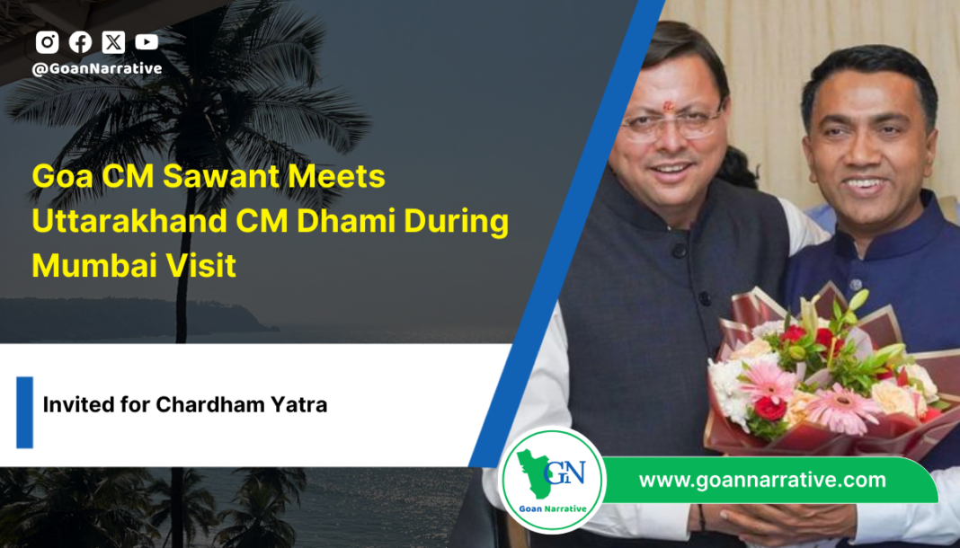 4 (3) Goa CM Sawant Meets Uttarakhand CM Dhami During Mumbai Visit, Invited for Chardham Yatra