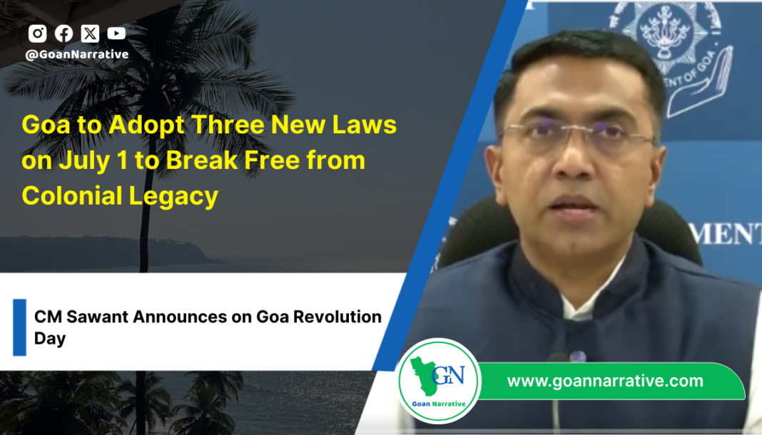 Goa to Implement Three New Criminal Laws from July 1, Says CM Pramod Sawant