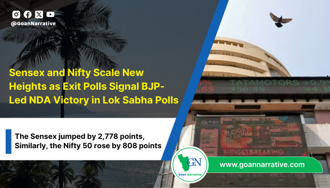 Sensex and Nifty Scale New Heights as Exit Polls Signal BJP-Led NDA Victory in Lok Sabha Polls
