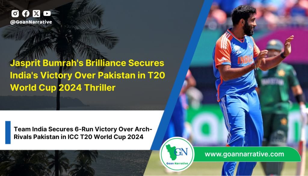 Jasprit Bumrah's Brilliance Secures India's Victory Over Pakistan in T20 World Cup 2024 Thriller