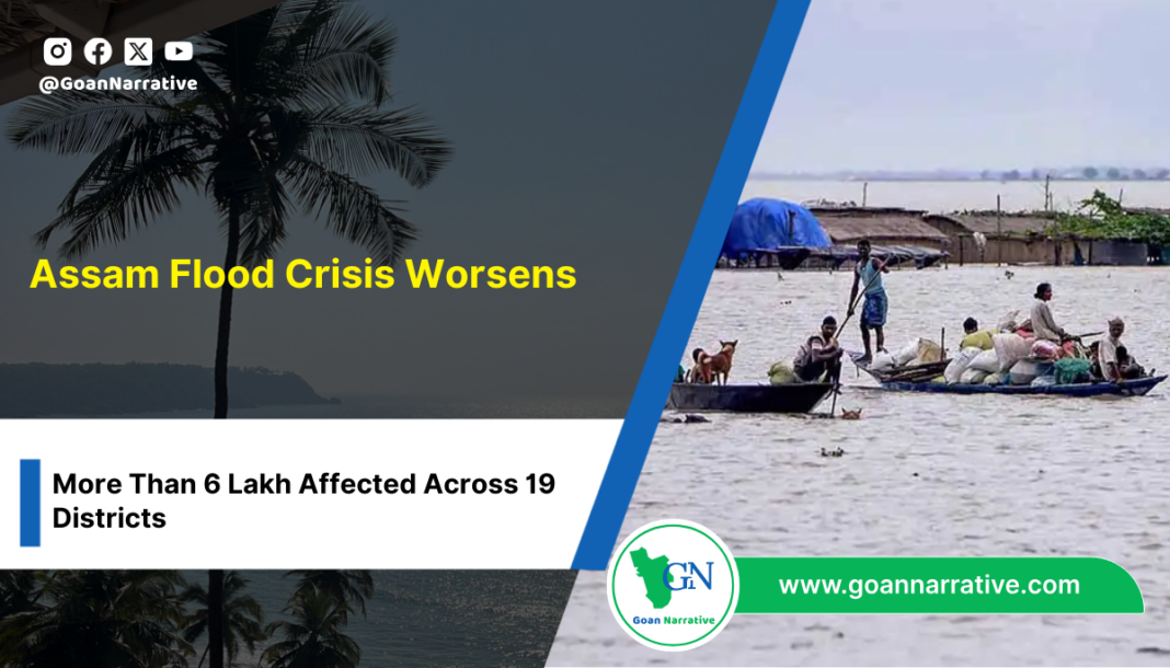 2 Assam Flood Crisis Worsens: More Than 6 Lakh Affected Across 19 Districts