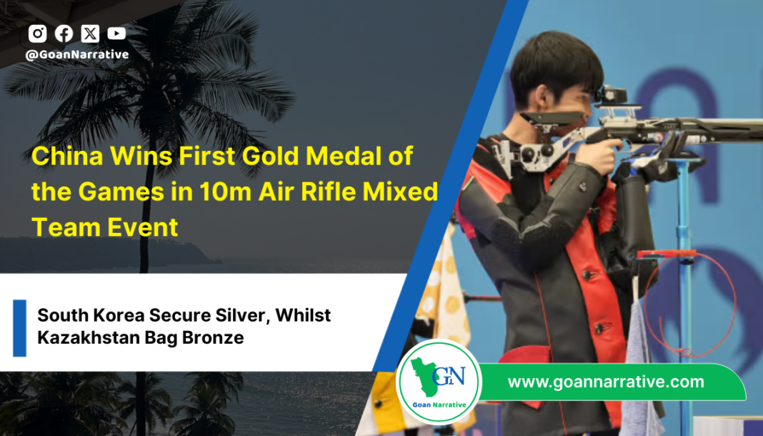 3 China Wins First Gold Medal of the Games in 10m Air Rifle Mixed Team Event