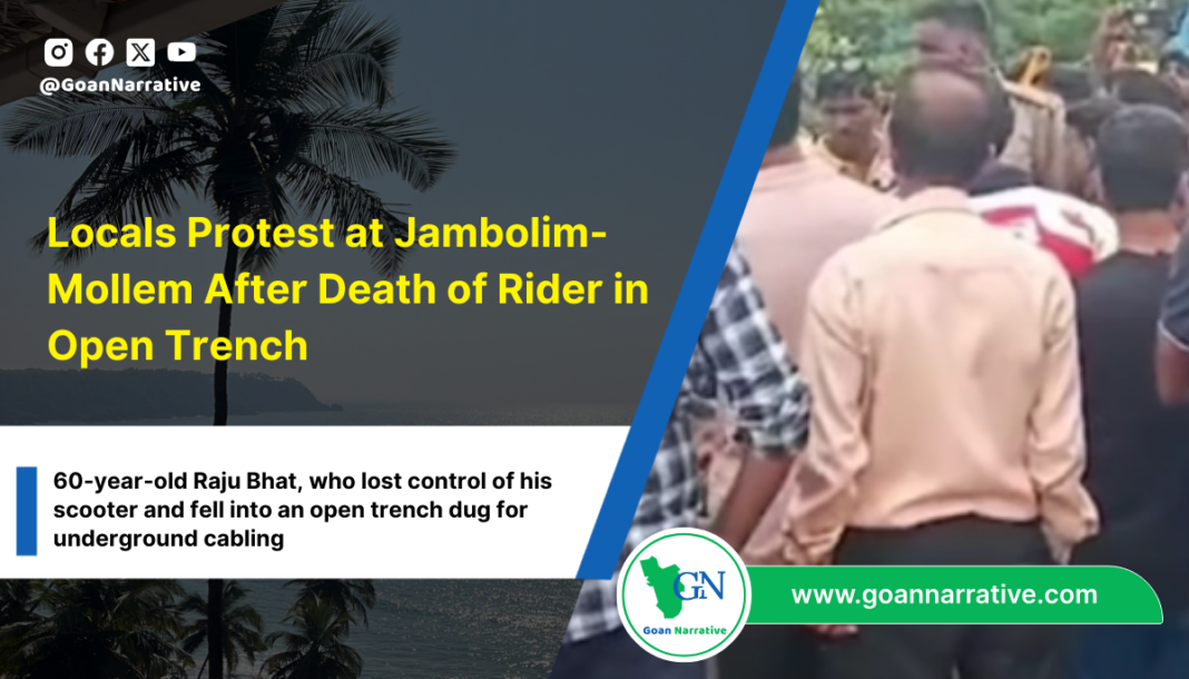 Locals Protest at Jambolim-Mollem After Death of Rider in Open Trench