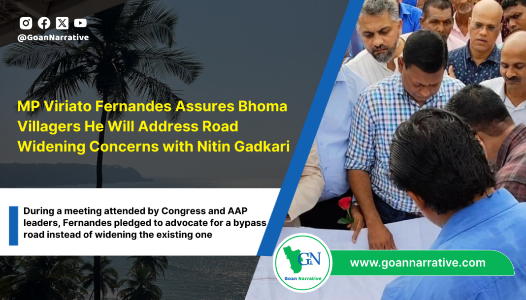 3 MP Viriato Fernandes Assures Bhoma Villagers He Will Address Road Widening Concerns with Nitin Gadkari