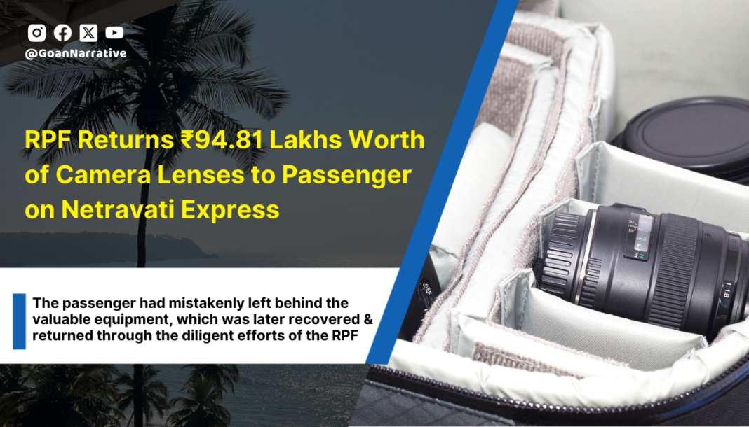 2 RPF Returns ₹94.81 Lakhs Worth of Camera Lenses to Passenger on Netravati Express
