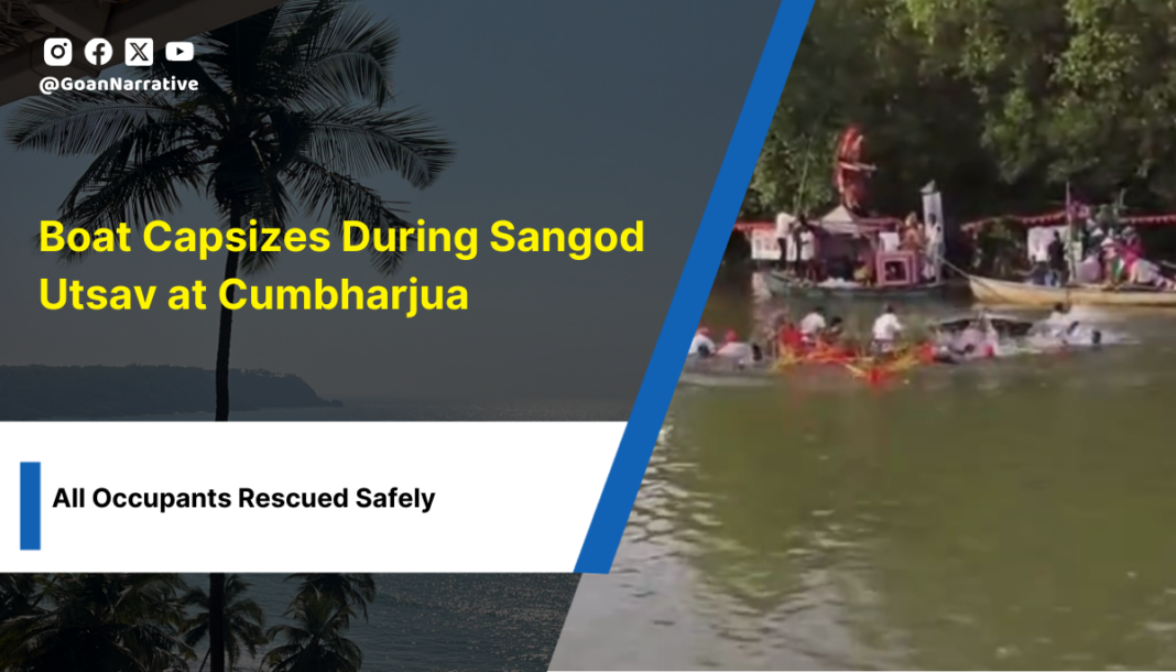 Boat Capsizes During Sangod Utsav at Cumbharjua, All Occupants Rescued Safely