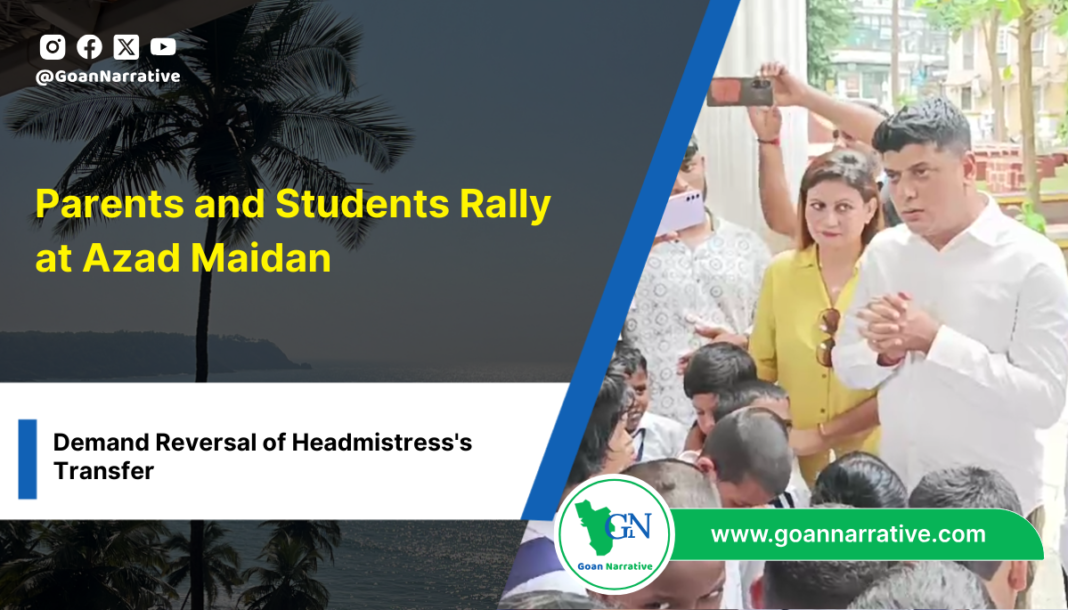 4 Parents and Students Rally at Azad Maidan, Demand Reversal of Headmistress's Transfer