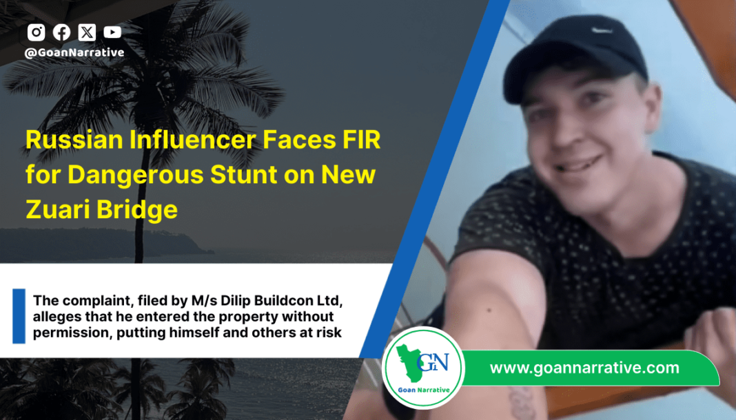 5 Russian Influencer Faces FIR for Dangerous Stunt on New Zuari Bridge
