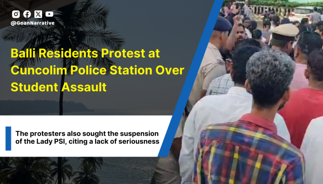 Balli Residents Protest at Cuncolim Police Station Over Student Assault