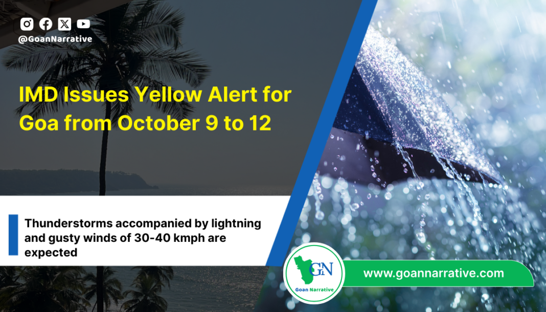 8 IMD Issues Yellow Alert for Goa from October 9 to 12