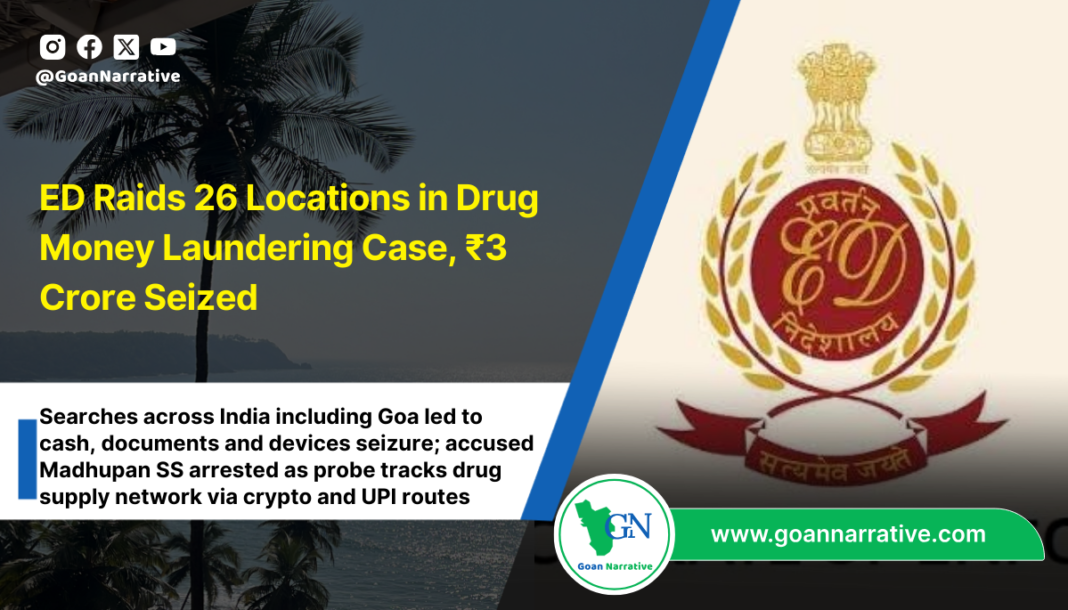 ED Raids 26 Locations in Drug Money Laundering Case, ₹3 Crore Seized