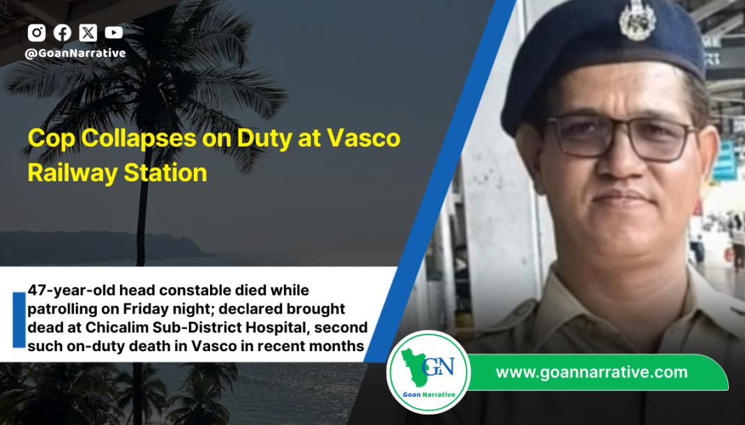 Cop Collapses on Duty at Vasco Railway Station