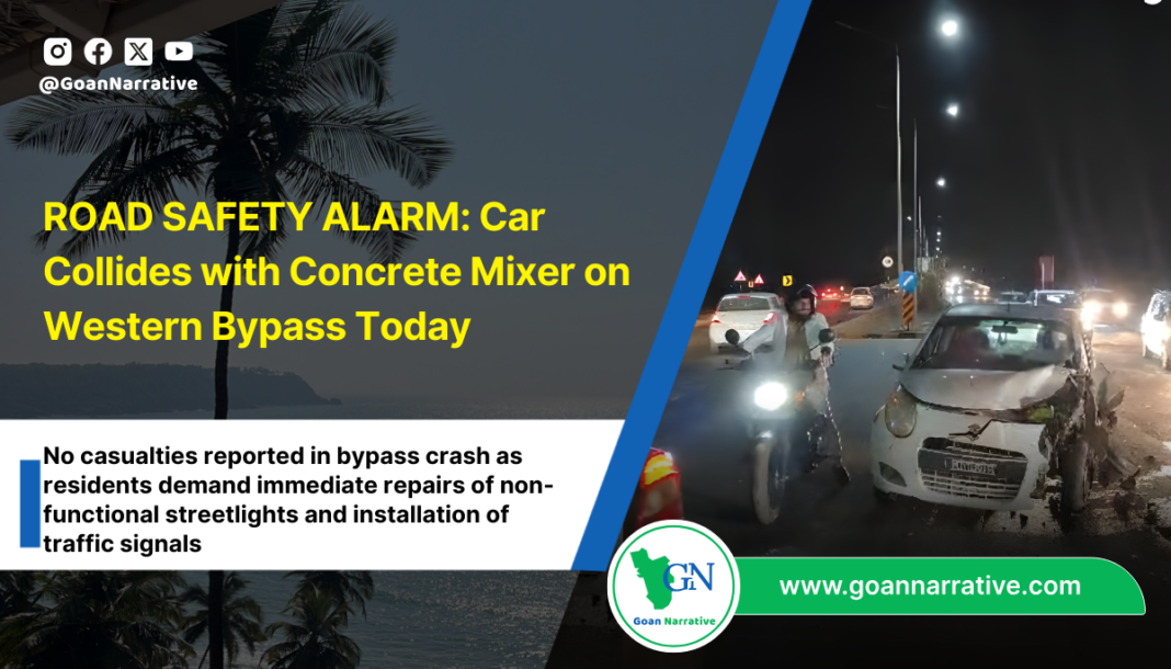 ROAD SAFETY ALARM: Car Collides with Concrete Mixer on Western Bypass Today