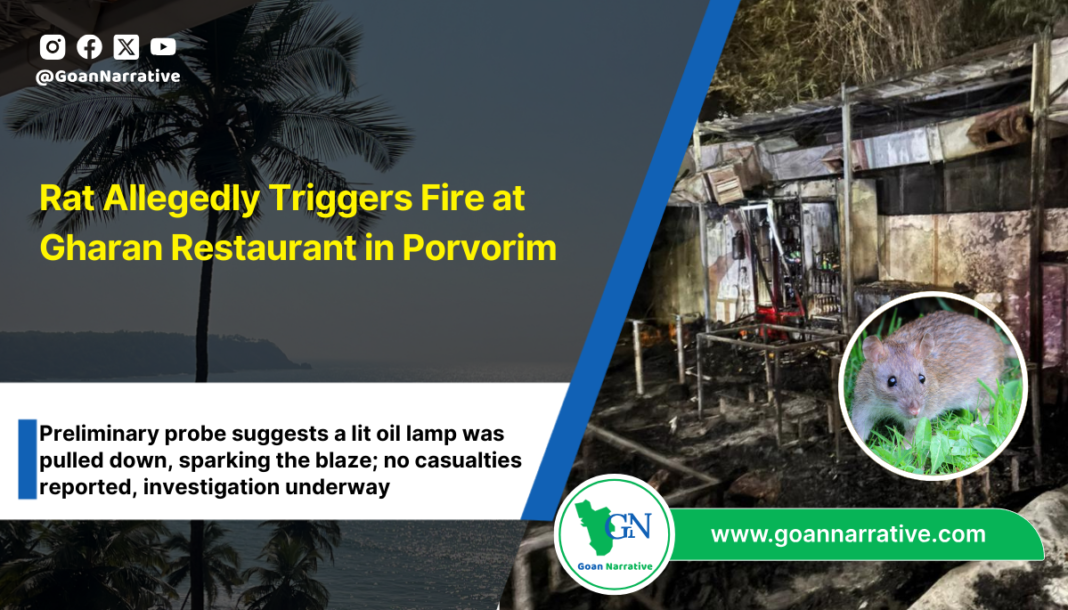 Rat Allegedly Triggers Fire at Gharan Restaurant in Porvorim