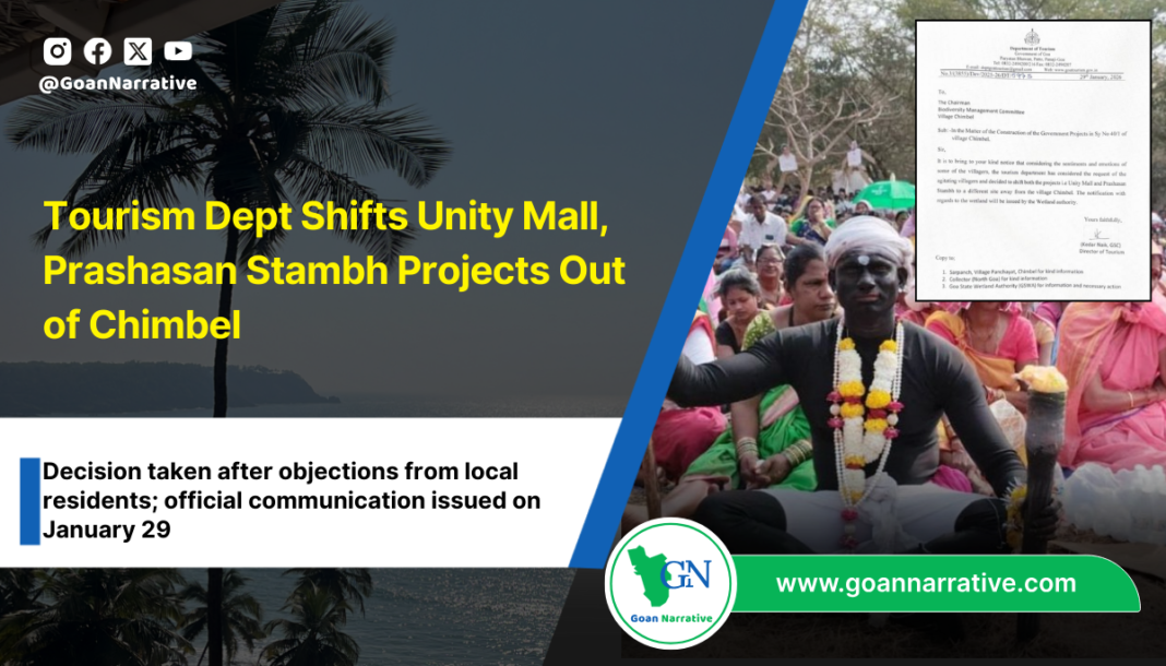 Tourism Dept Shifts Unity Mall, Prashasan Stambh Projects Out of Chimbel