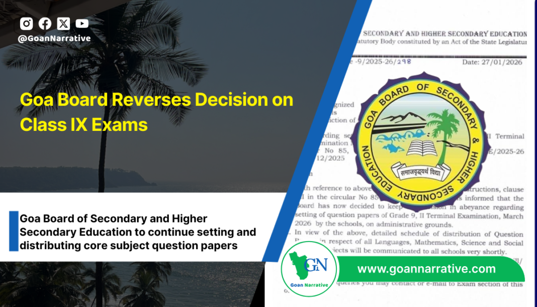 Goa Board Reverses Decision on Class IX Exams
