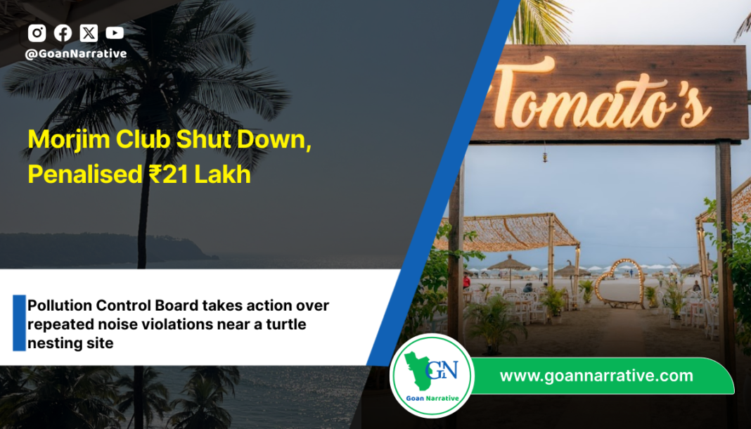 Morjim Club Shut Down, Penalised ₹21 Lakh