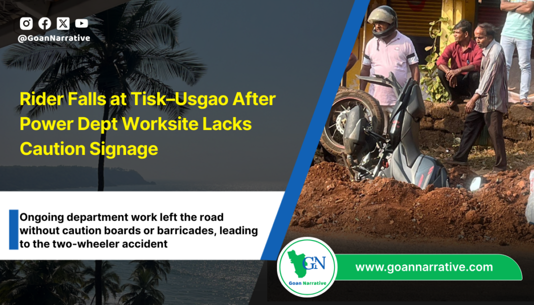 Rider Falls at Tisk–Usgao After Power Dept Worksite Lacks Caution Signage