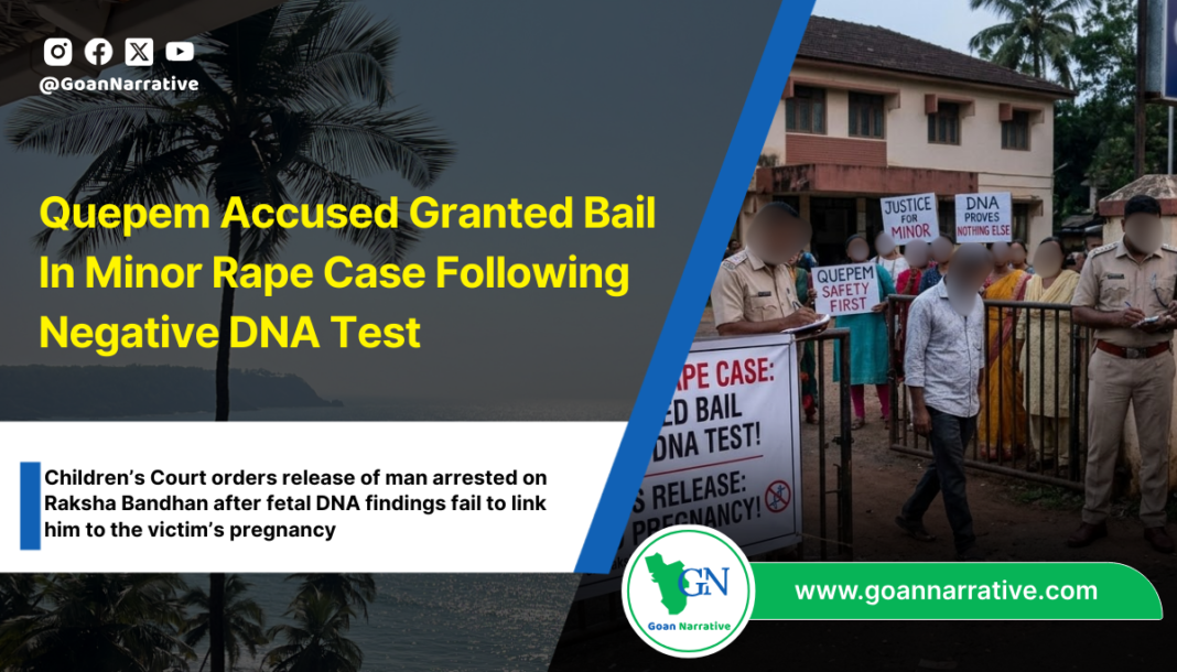 Quepem Accused Granted Bail In Minor Rape Case Following Negative DNA Test