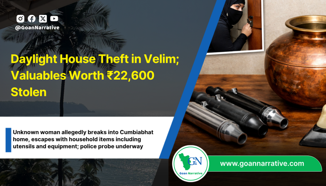 Daylight House Theft in Velim; Valuables Worth ₹22,600 Stolen