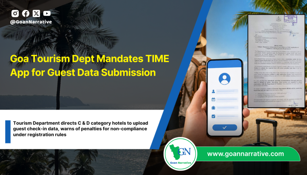 Goa Tourism Dept Mandates TIME App for Guest Data Submission