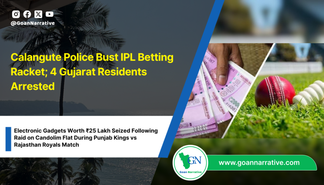 Calangute Police Bust IPL Betting Racket; 4 Gujarat Residents Arrested