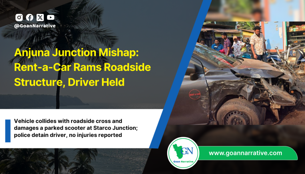 Rent-a-Car Rams Roadside Structure, Driver Held