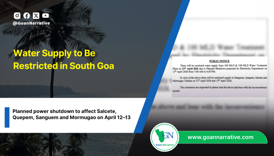 Water Supply to Be Restricted in South Goa