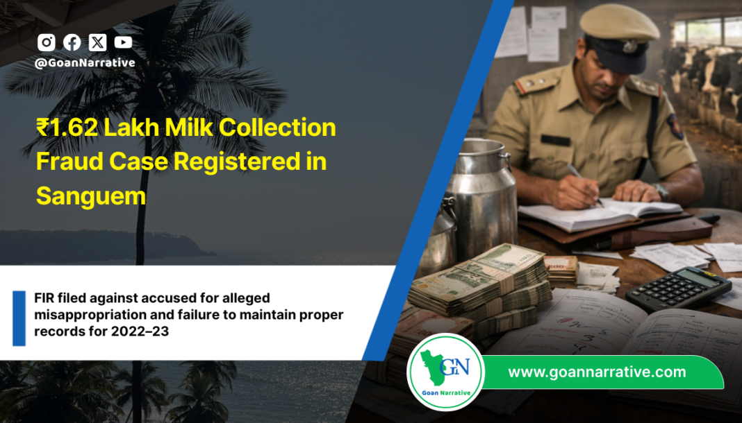 ₹1.62 Lakh Milk Collection Fraud Case Registered in Sanguem