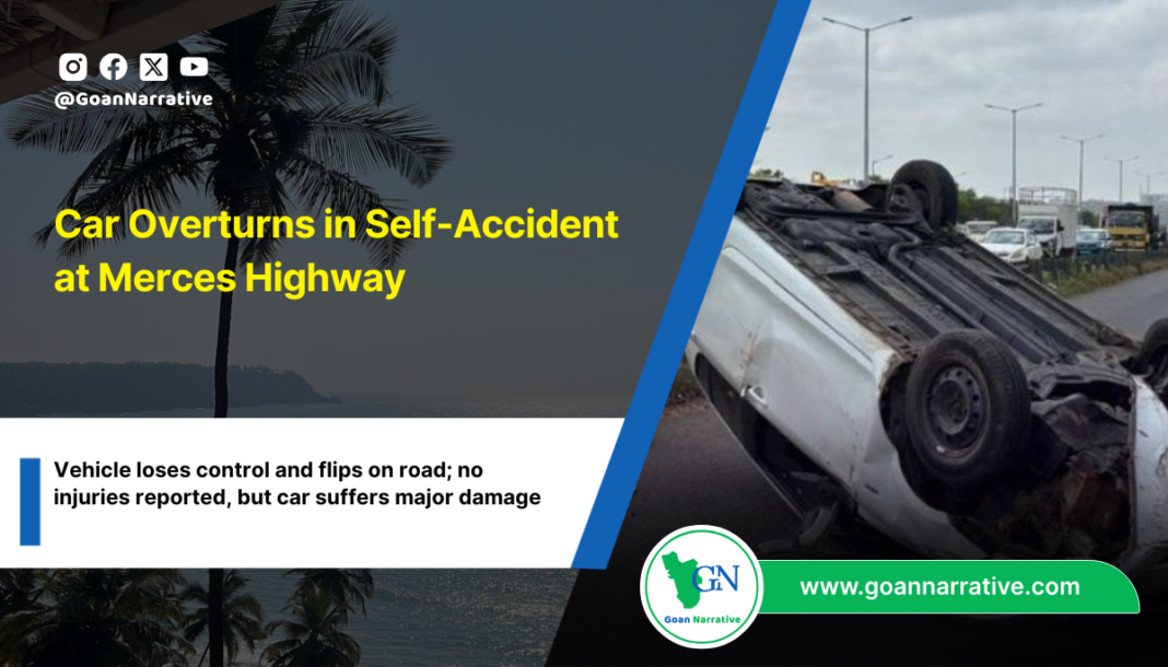 Car Overturns in Self-Accident at Merces Highway