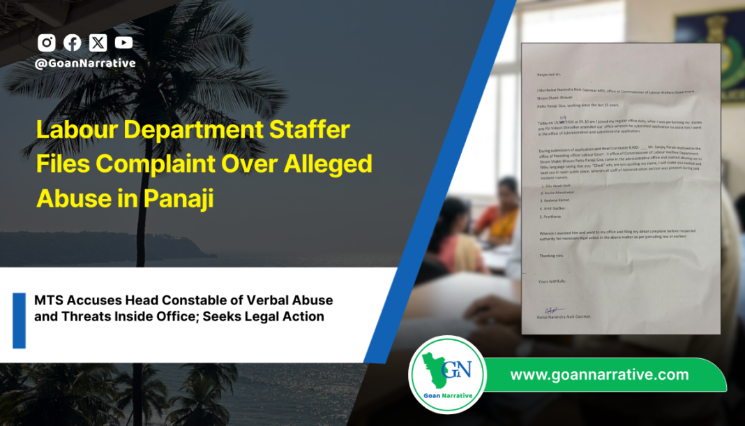 Labour Department Staffer Files Complaint Over Alleged Abuse in Panaji