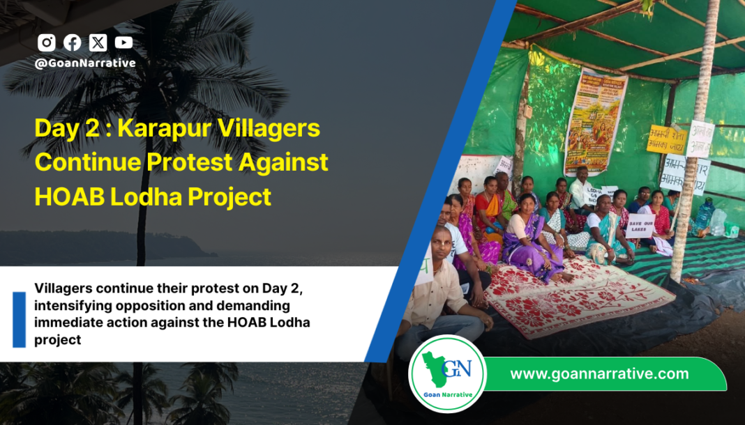 Day 2 : Karapur Villagers Continue Protest Against HOAB Lodha Project