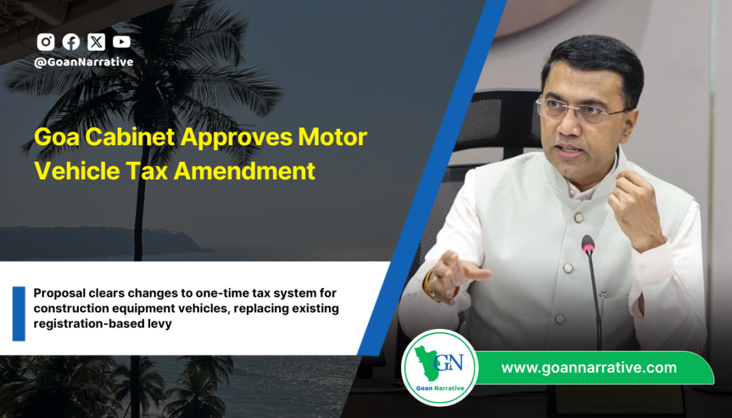 Goa Cabinet Approves Motor Vehicle Tax Amendment