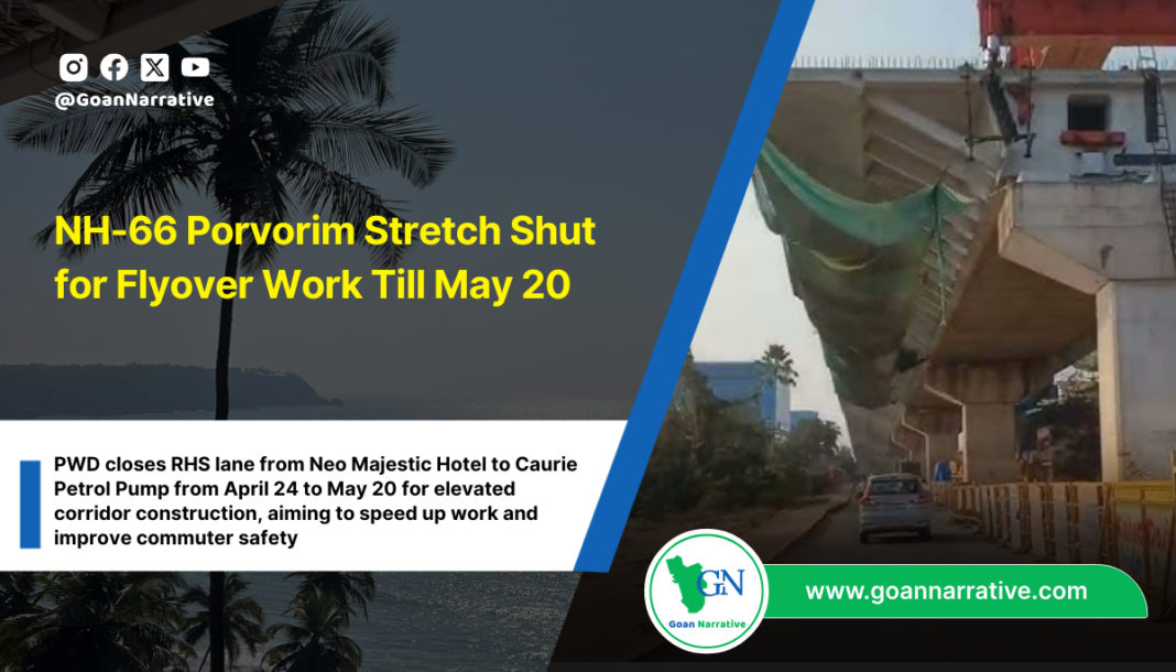 NH-66 Porvorim Stretch Shut for Flyover Work Till May 20