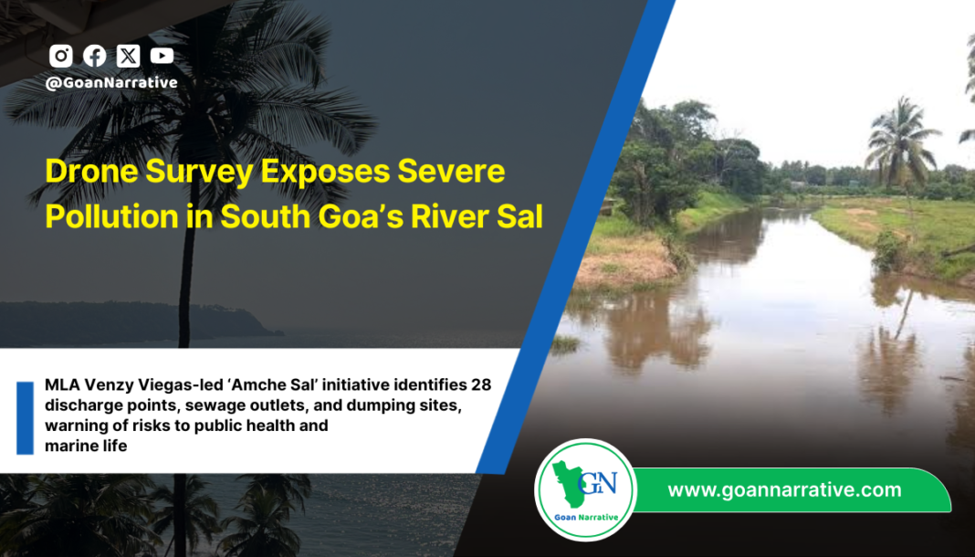 Drone Survey Exposes Severe Pollution in South Goa’s River Sal