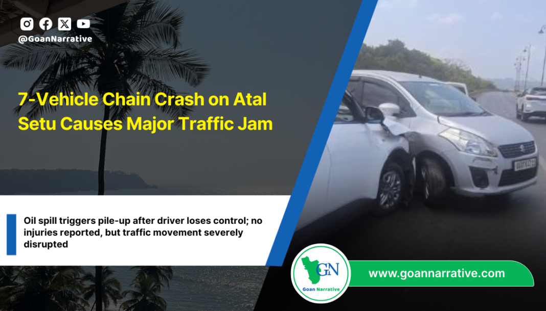 7-Vehicle Chain Crash on Atal Setu Causes Major Traffic Jam