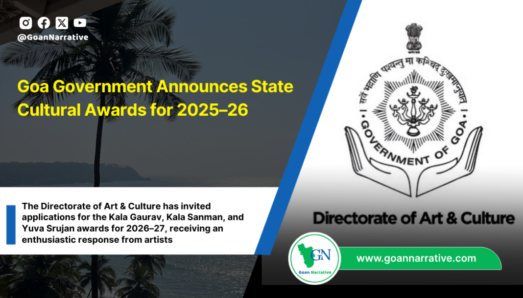 Goa Government Announces State Cultural Awards for 2025–26