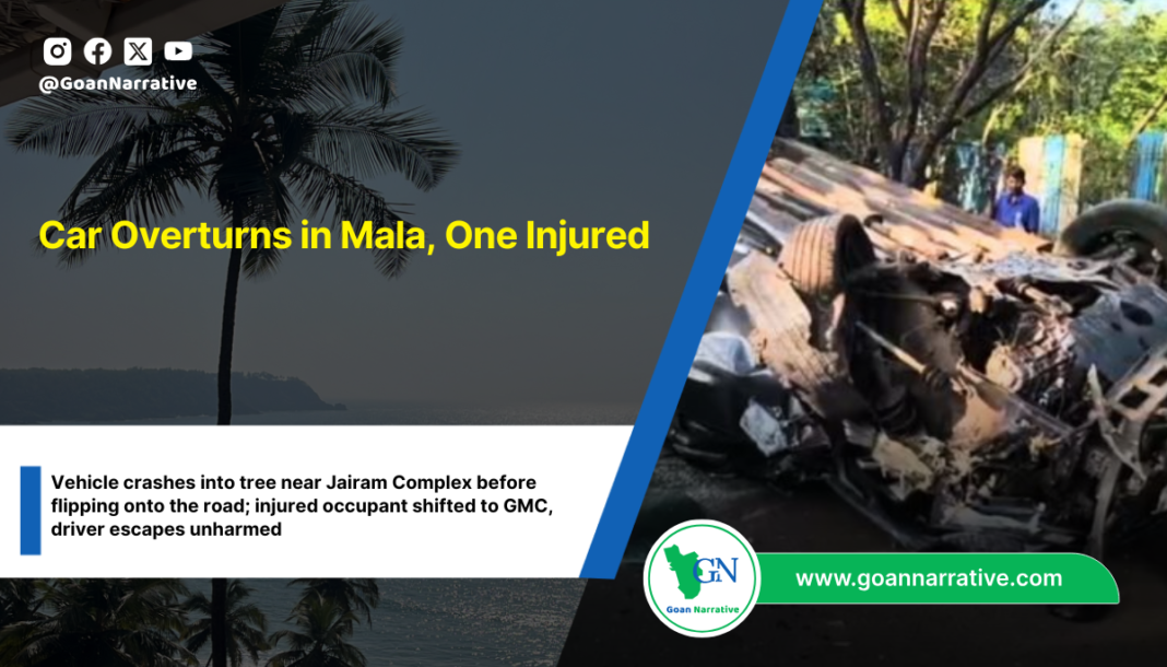 Car Overturns in Mala, One Injured