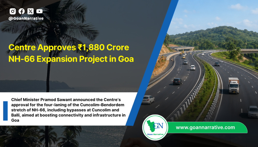 Centre Approves ₹1,880 Crore NH-66 Expansion Project in Goa
