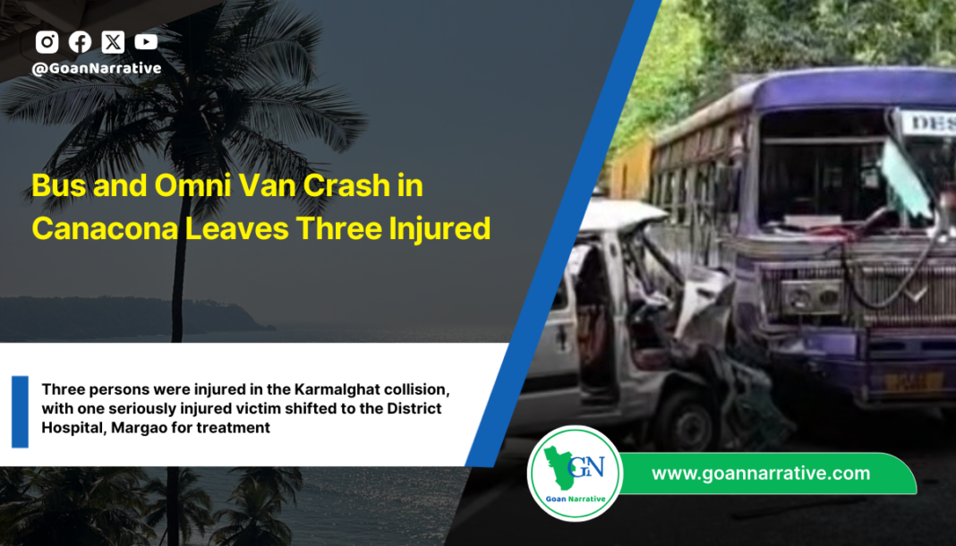 Bus and Omni Van Crash in Canacona Leaves Three Injured