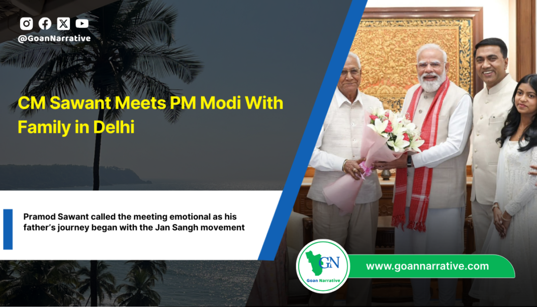 CM Sawant Meets PM Modi With Family in Delhi