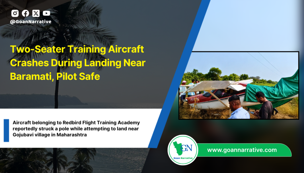 Two-Seater Training Aircraft Crashes During Landing Near Baramati, Pilot Safe