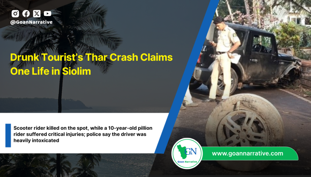 Drunk Tourist’s Thar Crash Claims One Life in Siolim