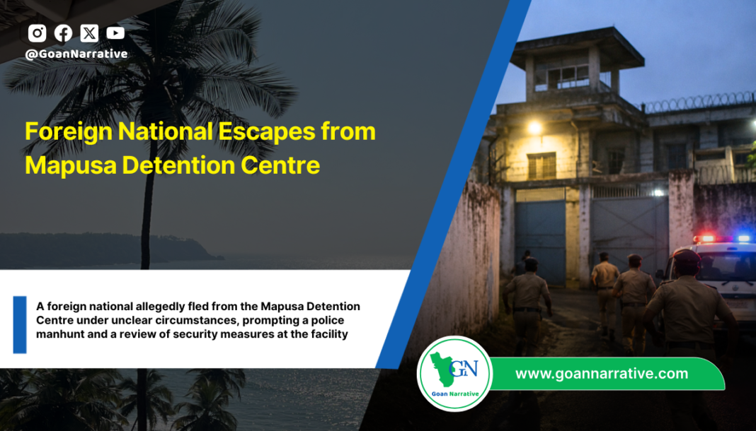 Foreign National Escapes from Mapusa Detention Centre
