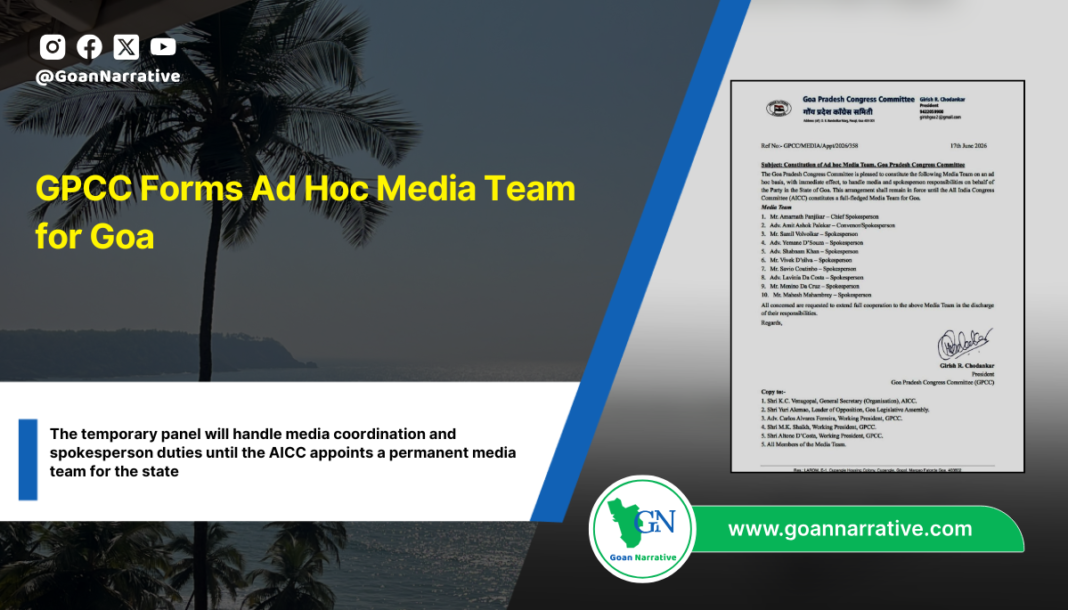 GPCC Forms Ad Hoc Media Team for Goa