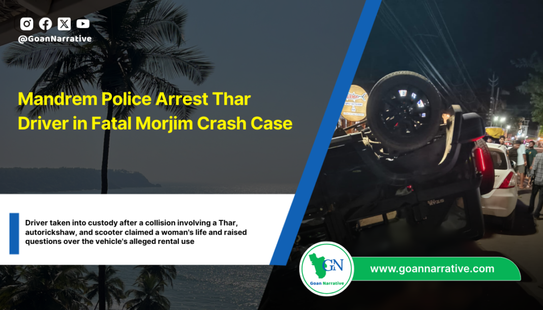 Mandrem Police Arrest Thar Driver in Fatal Morjim Crash Case
