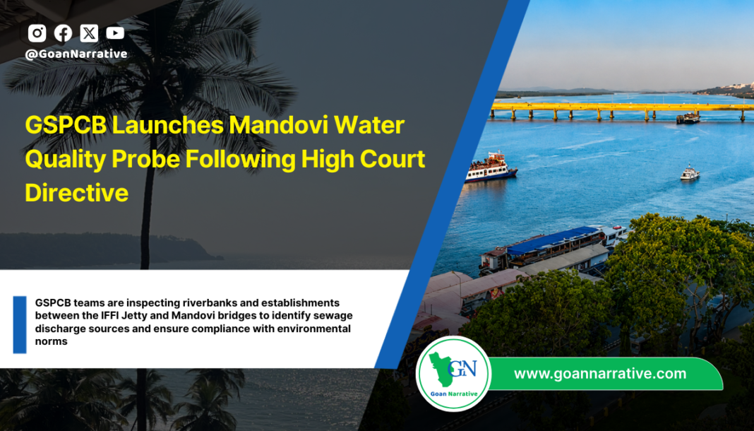 GSPCB Launches Mandovi Water Quality Probe Following High Court Directive