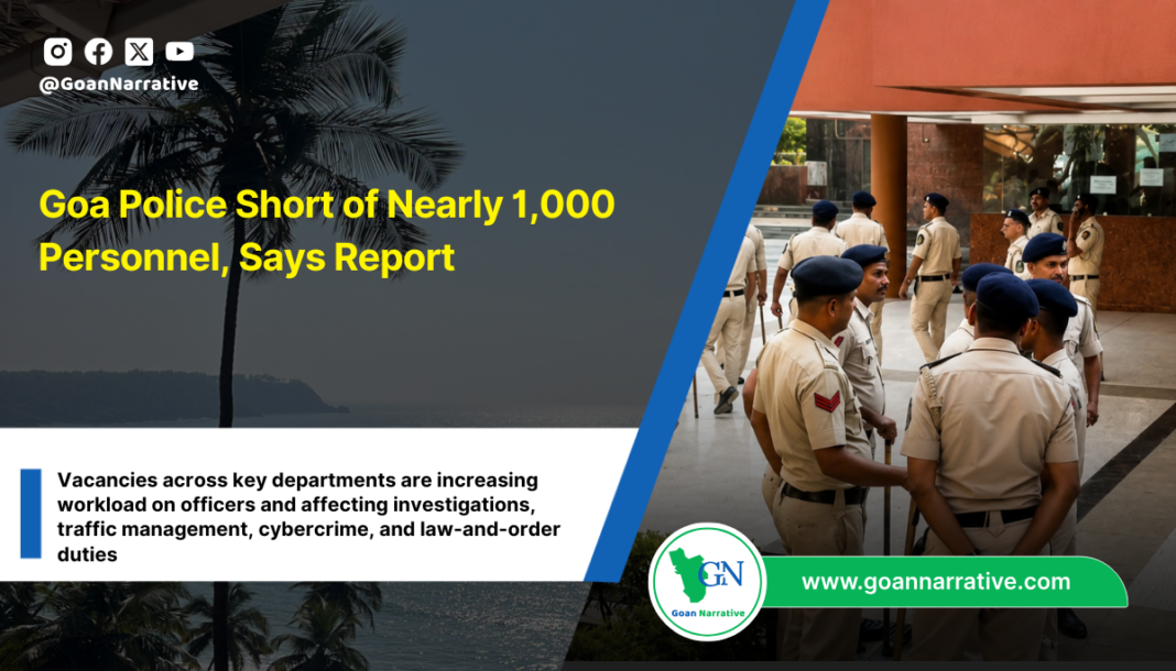 Goa Police Short of Nearly 1,000 Personnel, Says Report