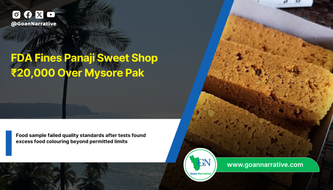 FDA Fines Panaji Sweet Shop ₹20,000 Over Mysore Pak